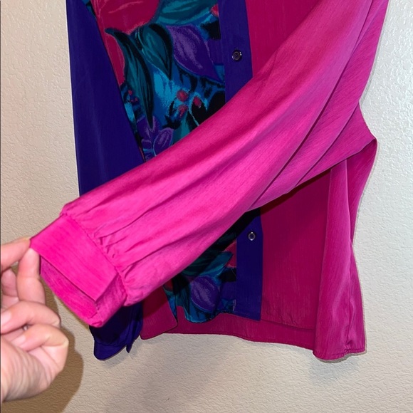 Vintage Vibrant Floral Women's Top - Picture 4 of 7